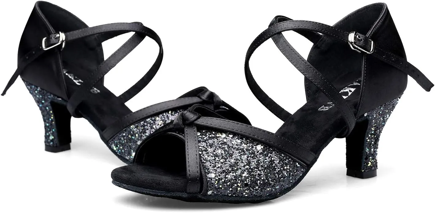 Ballroom Dance Shoes Women, Latin Salsa Bachata Practice Performance Dancer Shoes