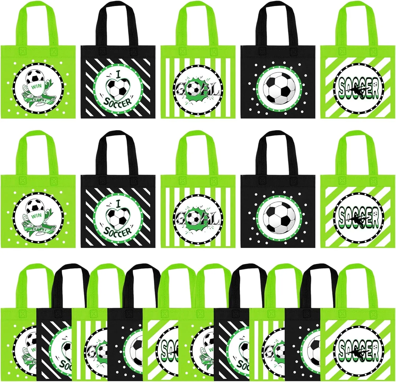 BANBALLON 20 PCS Soccer Party Favor Bags Soccer Gift Bags Treat Gift Bags for Kids Soccer Birthday Party Sports Theme Party Baby Shower World Cup Goodie Bags Supplies (Soccer)