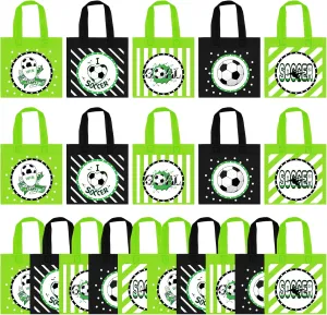 BANBALLON 20 PCS Soccer Party Favor Bags Soccer Gift Bags Treat Gift Bags for Kids Soccer Birthday Party Sports Theme Party Baby Shower World Cup Goodie Bags Supplies (Soccer)