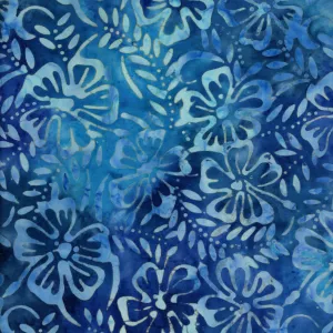 Batik - Deep Blue Tropical Floral Batik