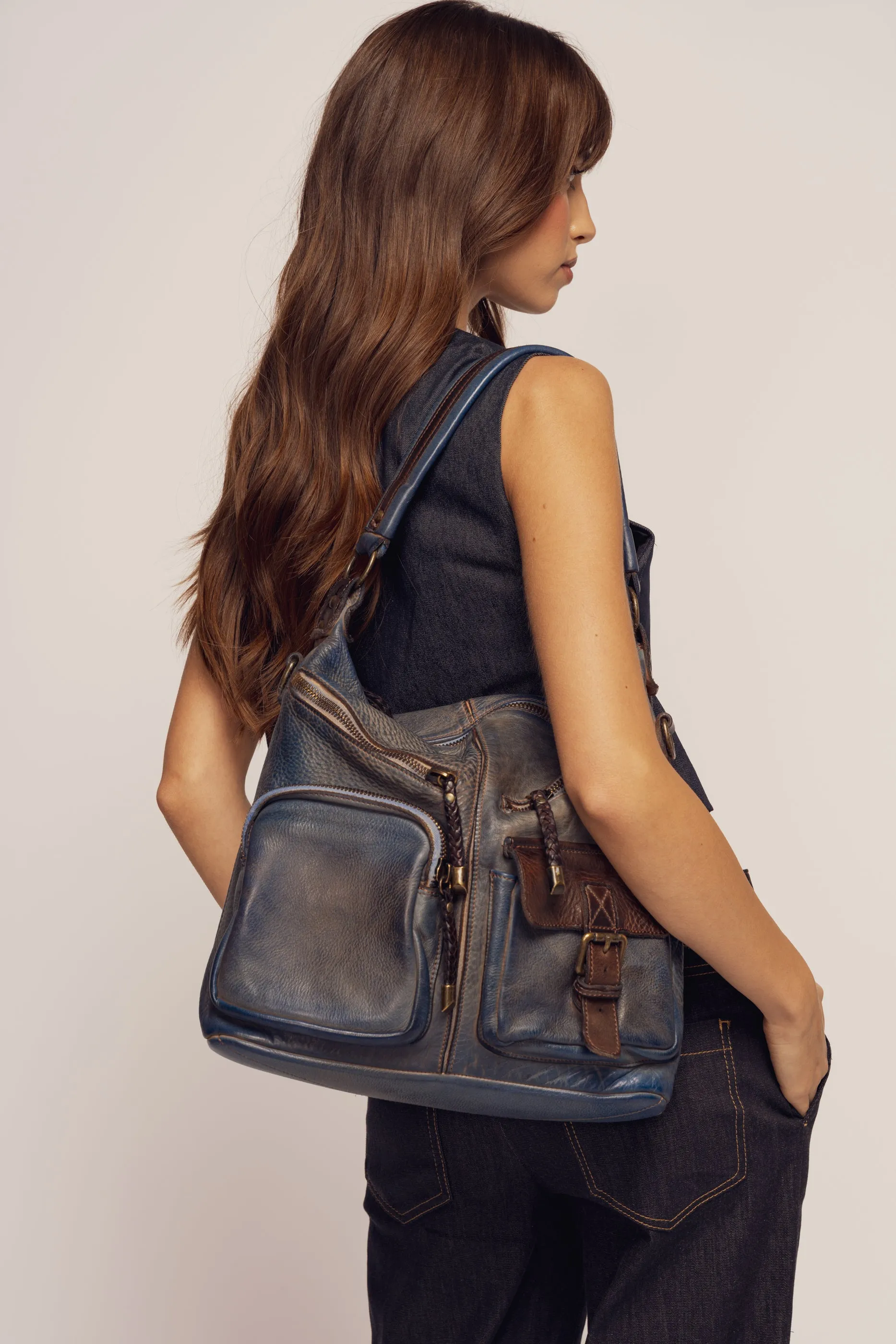 Bayside84 Multipocket Shoulder Bag - Antique Blue