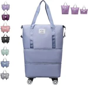 Beente/Pepepo/Kulken Travel Bag with Wheels, 2025 New Large Capacity Travel Bag with Wheels, Universal Wheel Removable (Blue)