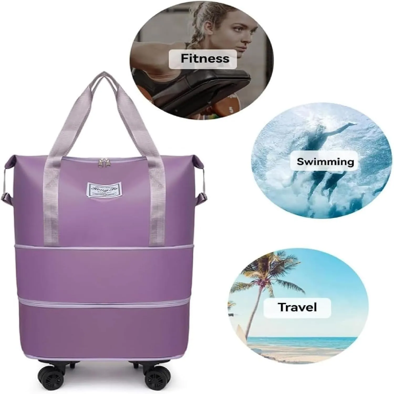 Beente/Pepepo/Kulken Travel Bag with Wheels, 2025 New Large Capacity Travel Bag with Wheels, Universal Wheel Removable (Blue)