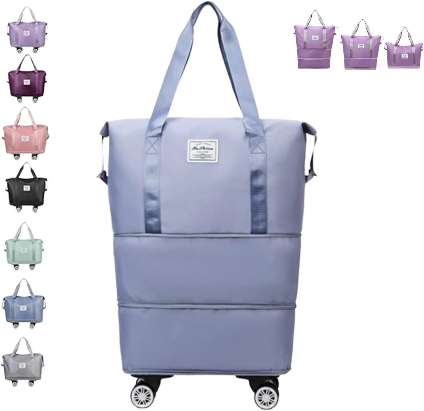Beente/Pepepo/Kulken Travel Bag with Wheels, 2025 New Large Capacity Travel Bag with Wheels, Universal Wheel Removable (Blue)