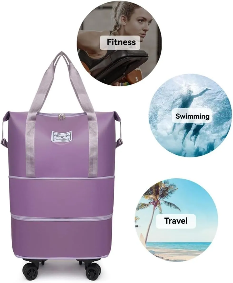 Beente/Pepepo/Kulken Travel Bag with Wheels, Large Capacity Travel Bag with Wheels - Universal Wheel Removable (Non-wheeled, Gray)