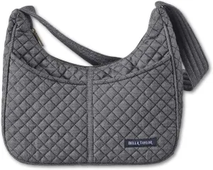 Bella Taylor Blakely - Hobo Shoulder Bag for Women - Lightweight Quilted Fabric Purse with Pockets