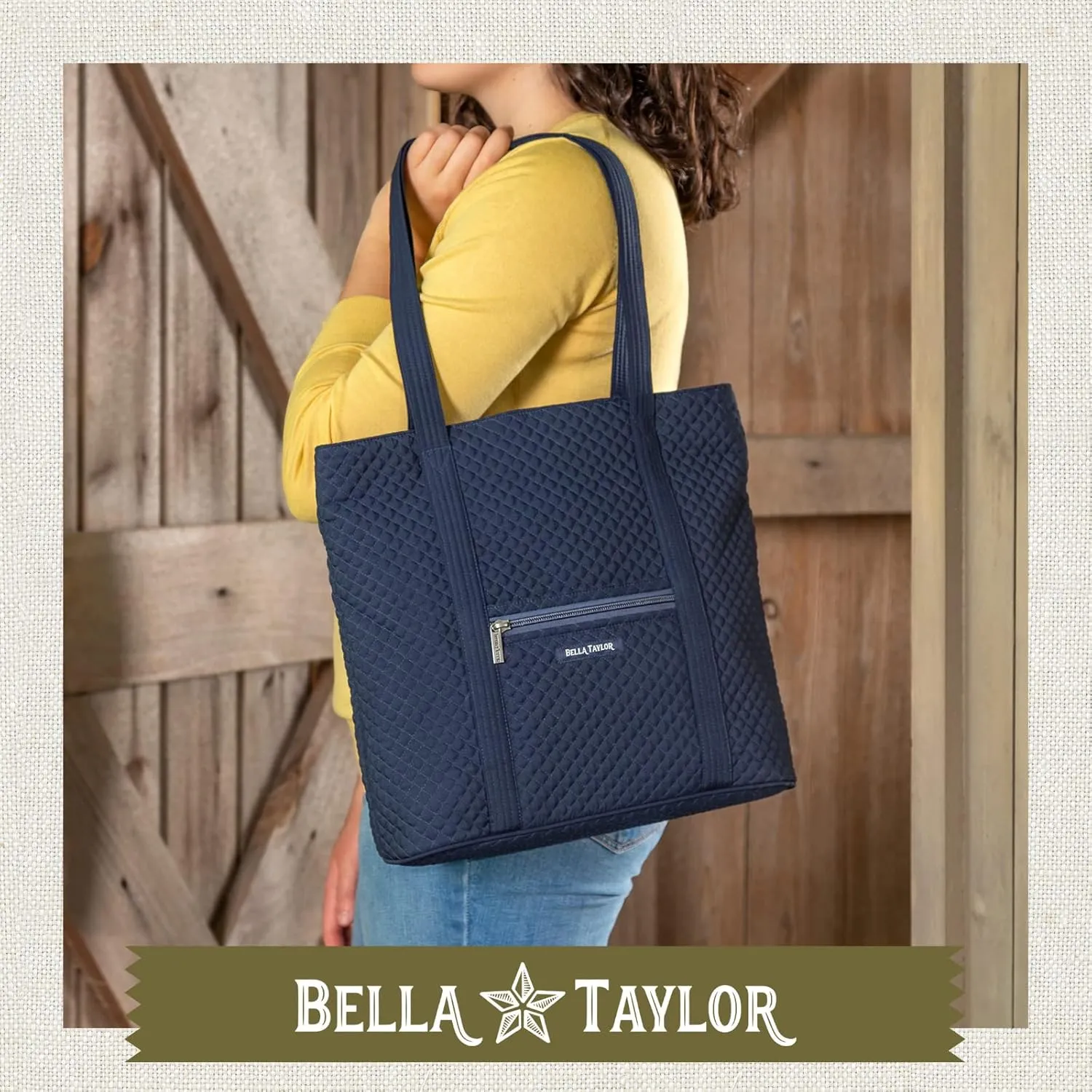 Bella Taylor Large Tote | Lightweight Quilted Fabric Tote Bags for Women