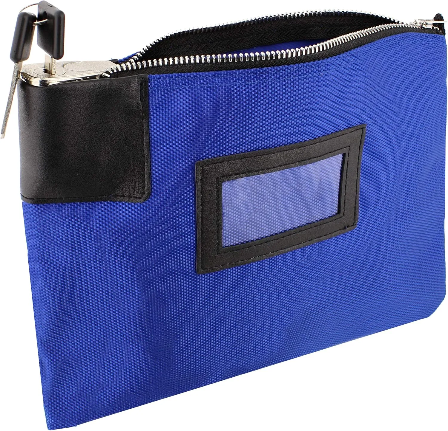 BISupply Navy Blue Locking Money Bag with Zipper Bank Lock Pouch