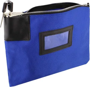 BISupply Navy Blue Locking Money Bag with Zipper Bank Lock Pouch