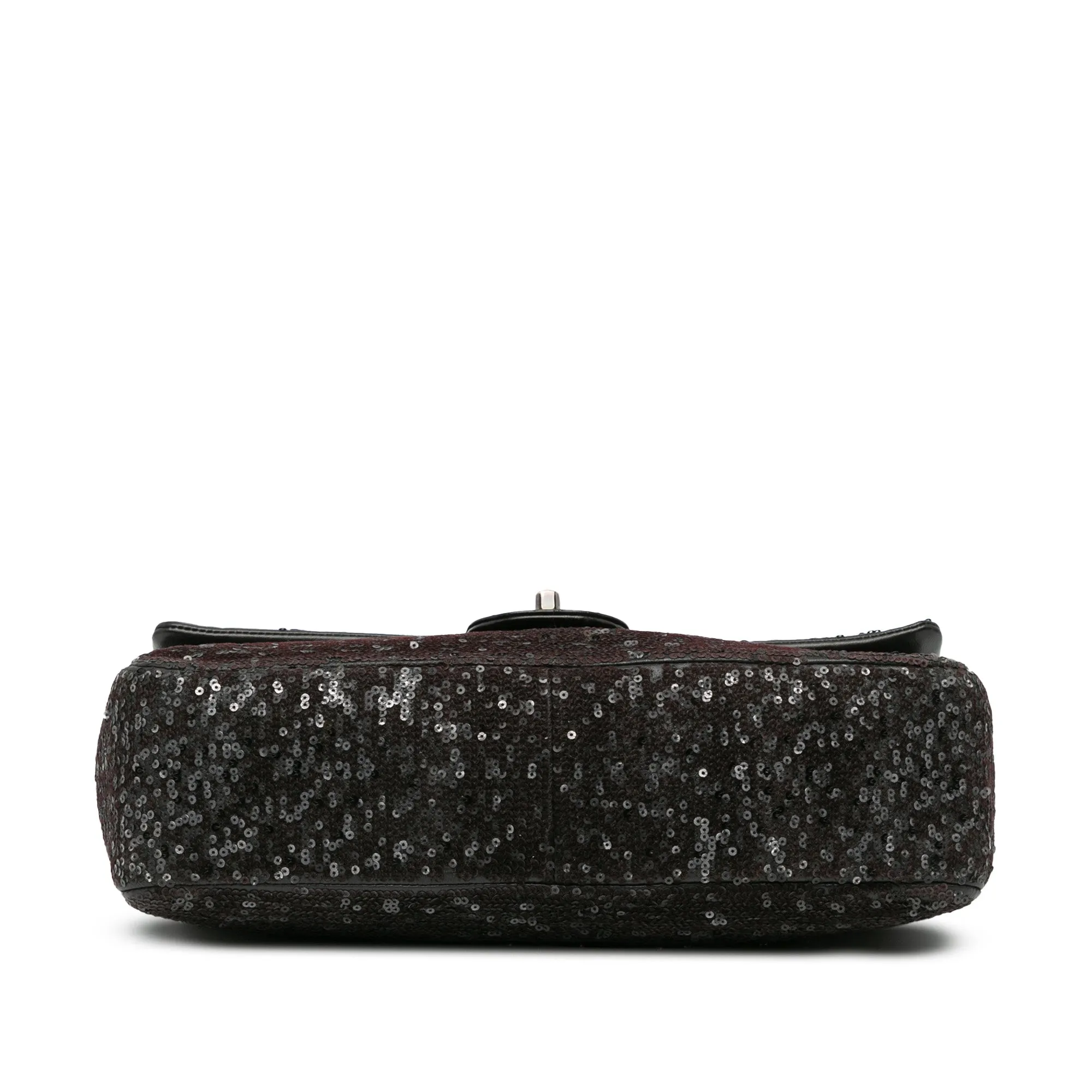Black Chanel Jumbo Sequined Lambskin Moonlight On Water Flap Shoulder Bag