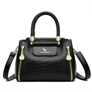 Black Women Soft Leather Handbag