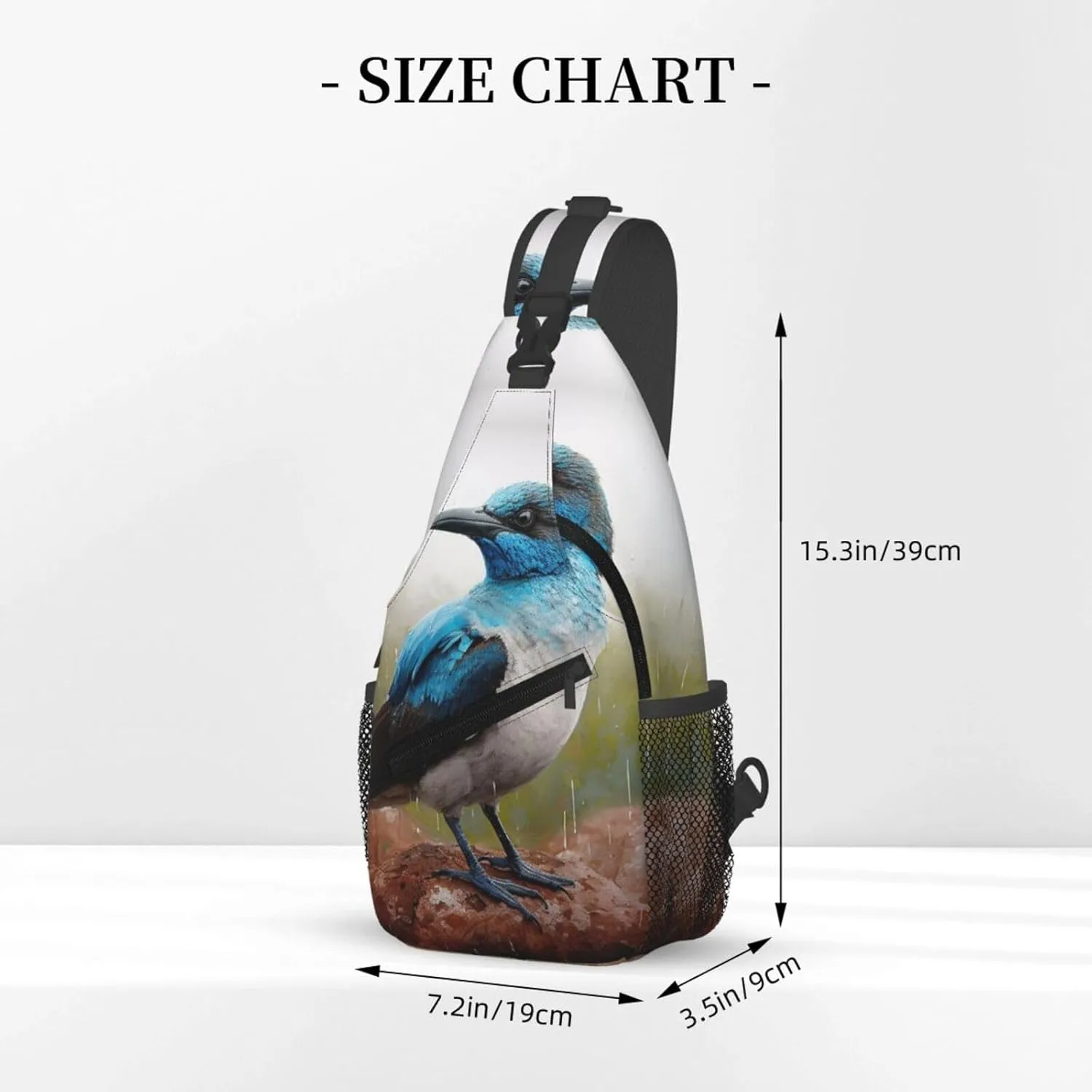 Blue Bird Sling Bag Backpack For Men Cross Chest Bag Crossbody Shoulder Bag Travel Hiking Daypack