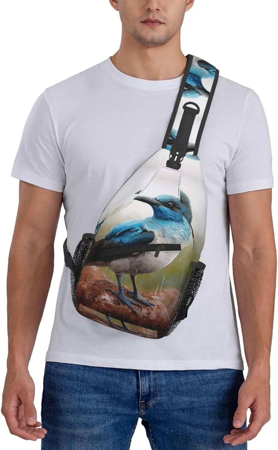 Blue Bird Sling Bag Backpack For Men Cross Chest Bag Crossbody Shoulder Bag Travel Hiking Daypack