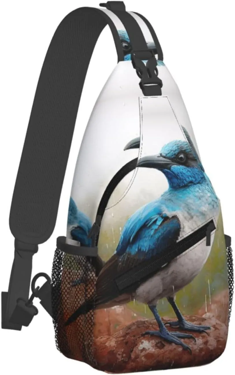 Blue Bird Sling Bag Backpack For Men Cross Chest Bag Crossbody Shoulder Bag Travel Hiking Daypack