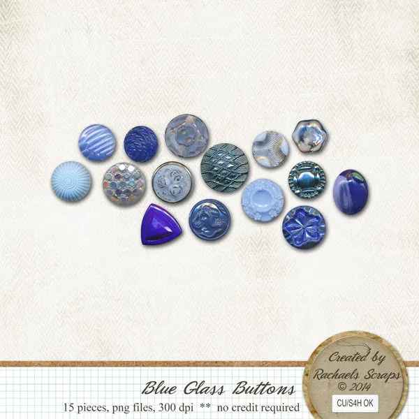 Blue Glass Buttons