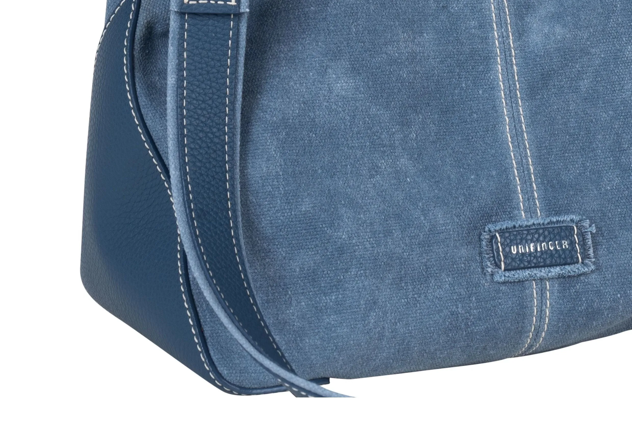 Blue Suede & Denim Tote