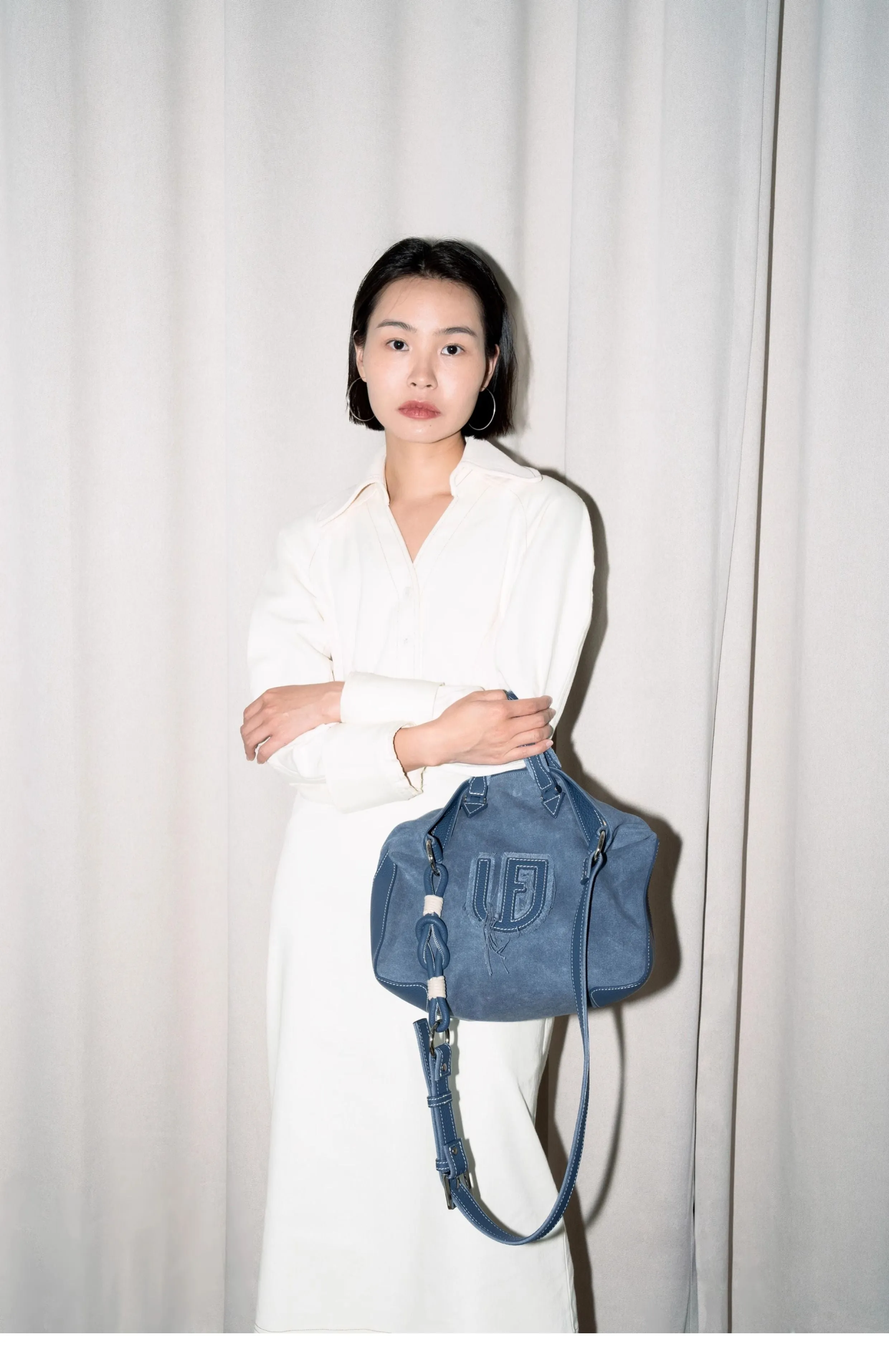 Blue Suede & Denim Tote