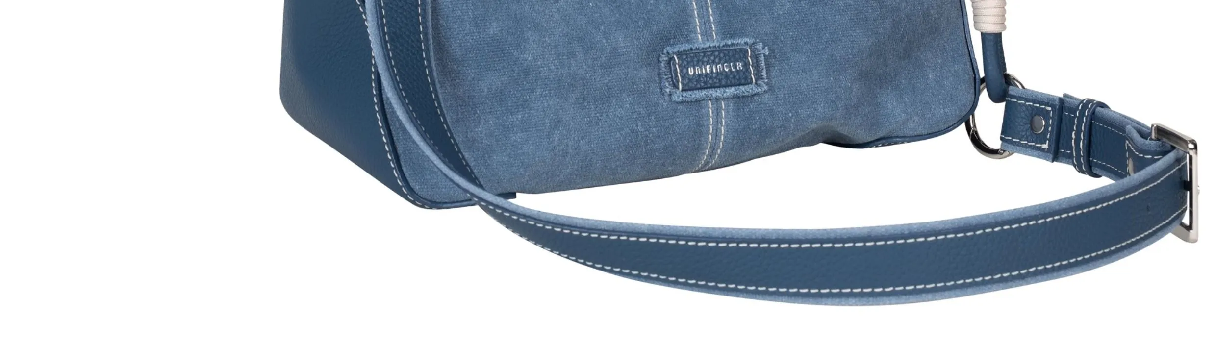 Blue Suede & Denim Tote