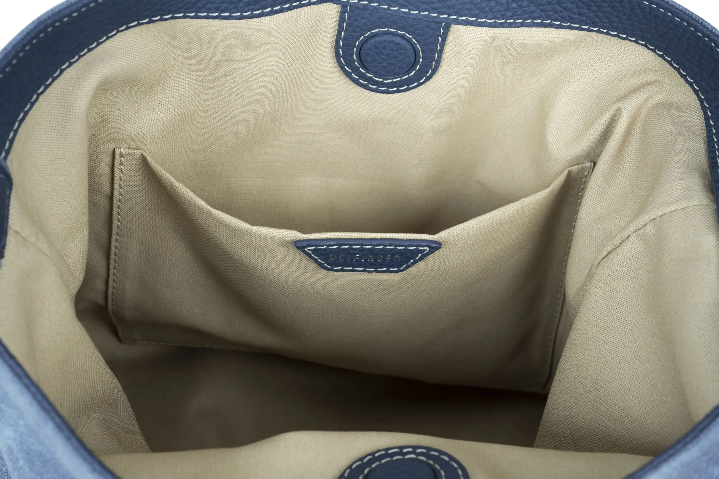 Blue Suede & Denim Tote