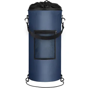 Boat Trash Can, Wizcave Leakproof Boat Trash Bag, Portable Pontoon Boat Accessories for Storage, Reusable Boat Garbage Can with Clips fits 10-13 Gal Garbage Bags, Boating, Camping, RV, Kayak,Navy Blue