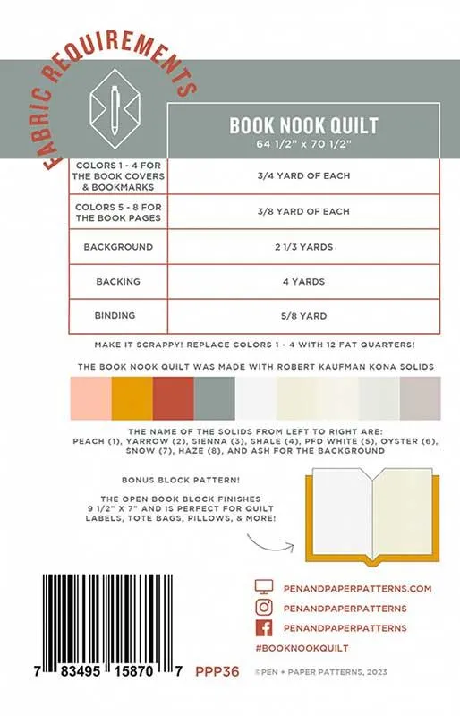 Book Nook Quilt Pattern by Pen   Paper Patterns