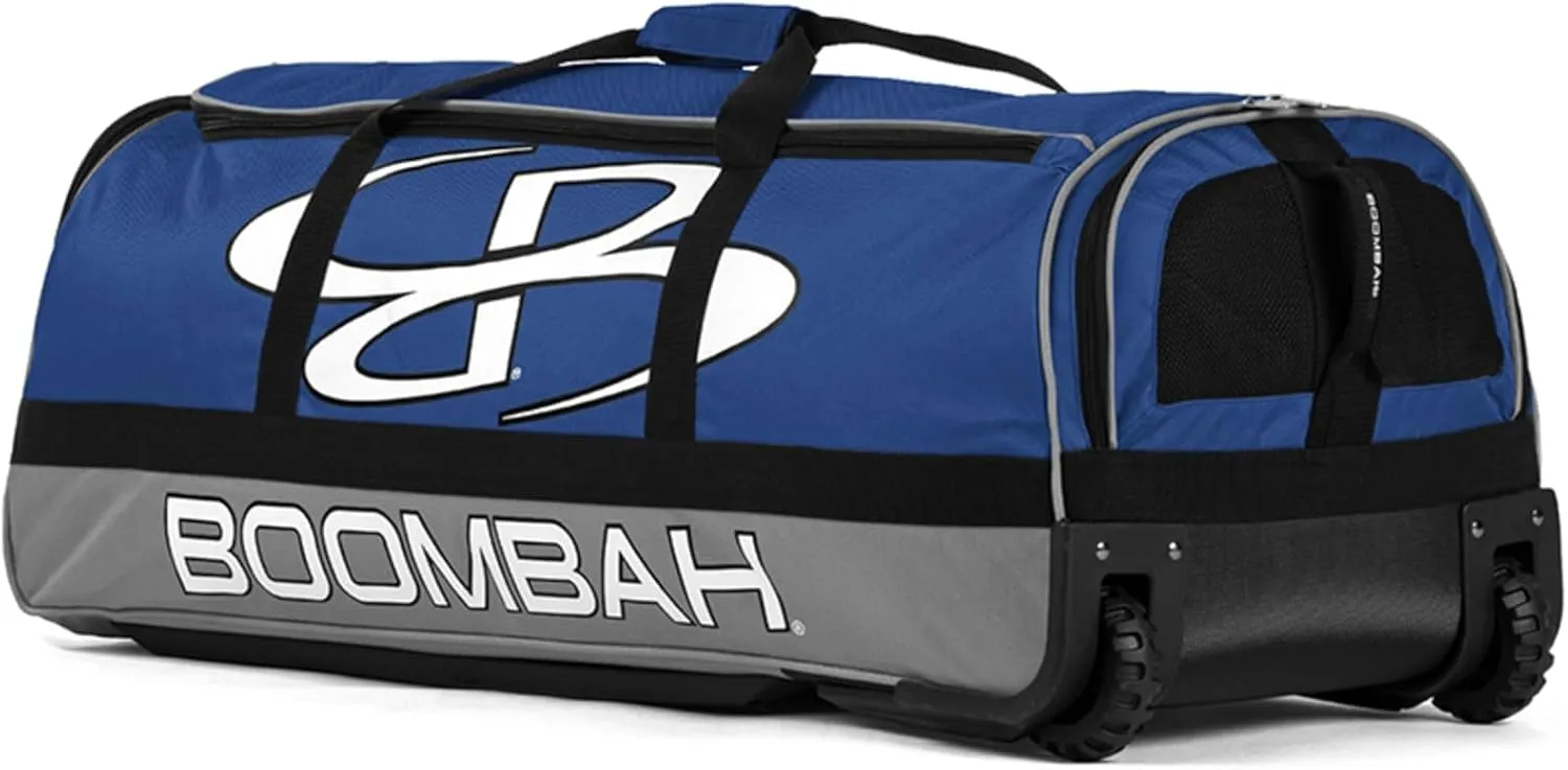 Boombah Brute Rolling Bat Bag - 35" x 15" x 12-1/2" - Multiple Color Options - Holds 4 Bats and Room for Gear - Wheeled Bag