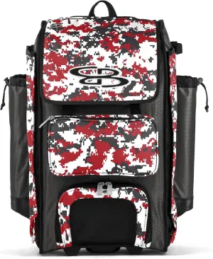 Boombah Catchers Superpack Hybrid Rolling Digital Camo Bat Bag - Multiple Colors - Wheeled & Backpack Version