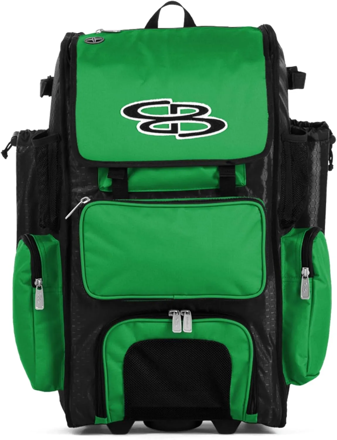 Boombah Rolling Superpack Baseball/Softball Gear Bag - 23-1/2" x 13-1/2" x 9-1/2" - Multiple Colors - Telescopic Handle and Holds 4 Bats - Wheeled Version