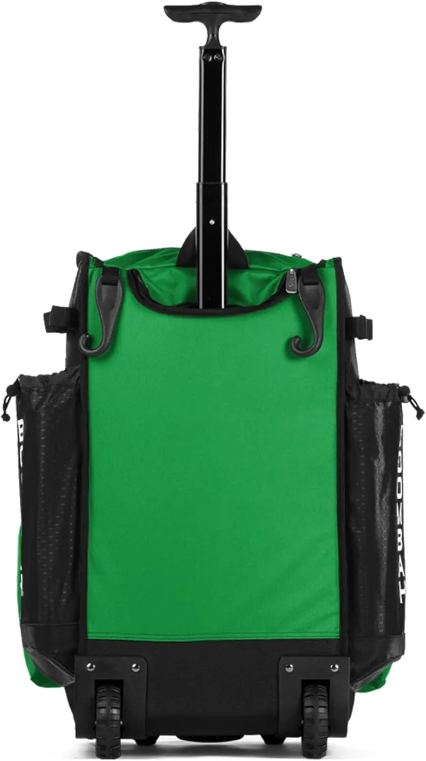 Boombah Rolling Superpack Baseball/Softball Gear Bag - 23-1/2" x 13-1/2" x 9-1/2" - Multiple Colors - Telescopic Handle and Holds 4 Bats - Wheeled Version