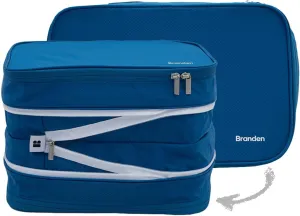 Branden Compression Packing Cube, X-Large, Blue | Travel Essentials l Luggage Organizer l Self Compression Organizer for Travel l Overnight Trip, Road Trip, Beach, Cruise