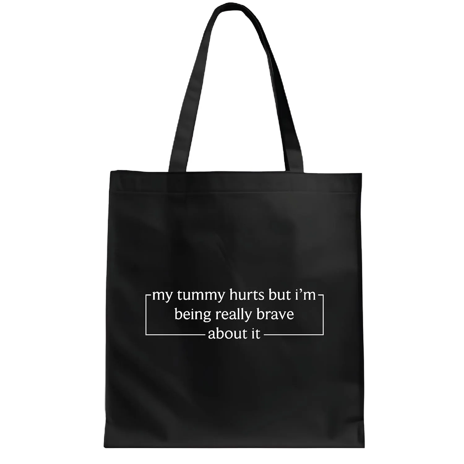 Brave and Humorous for Chronic Pain Warriors and Migraine Fighters Navy Black Multicolor Canvas Tote Bag