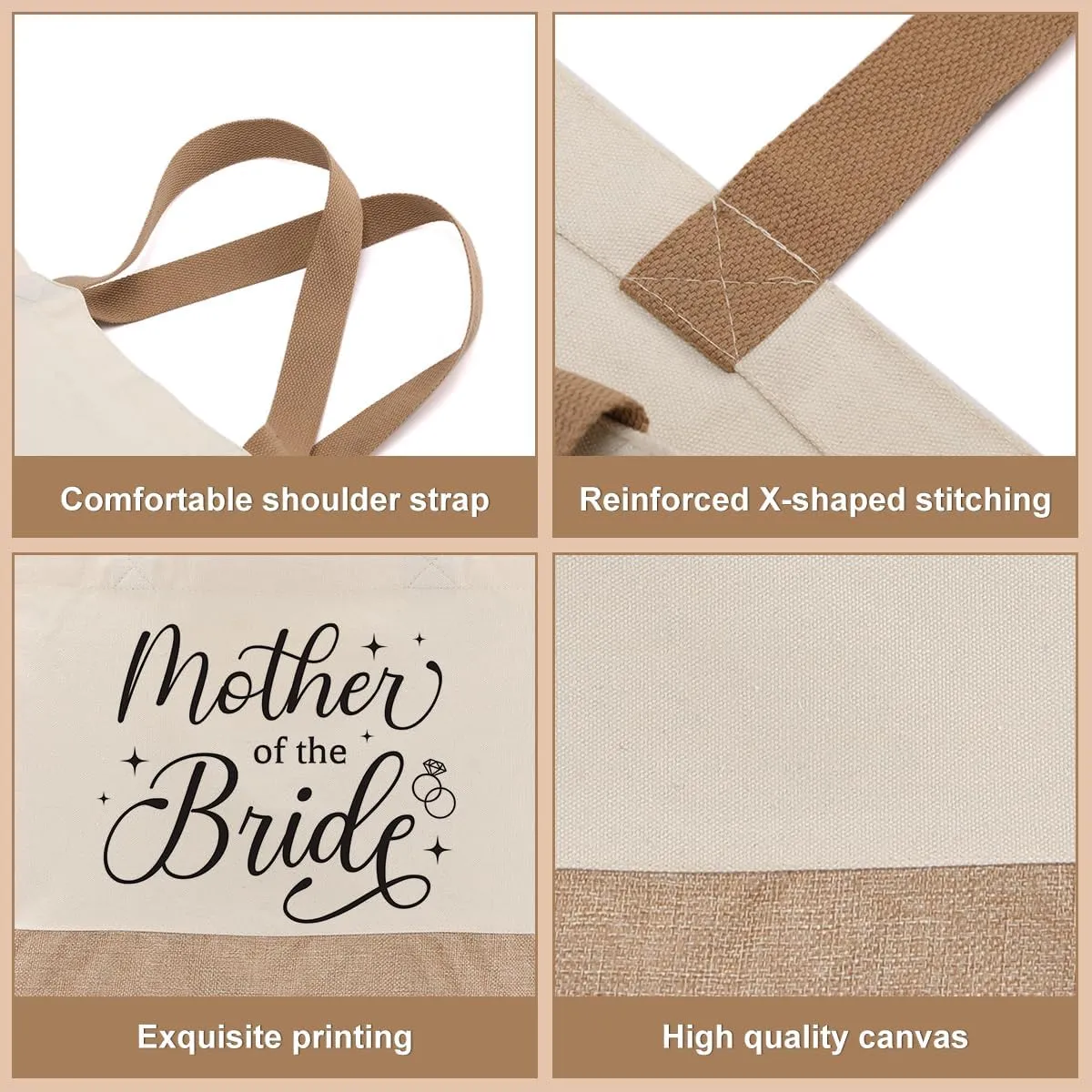 Bride Bags Engagement Mother of the Bride Gifts Tote Bag for Women