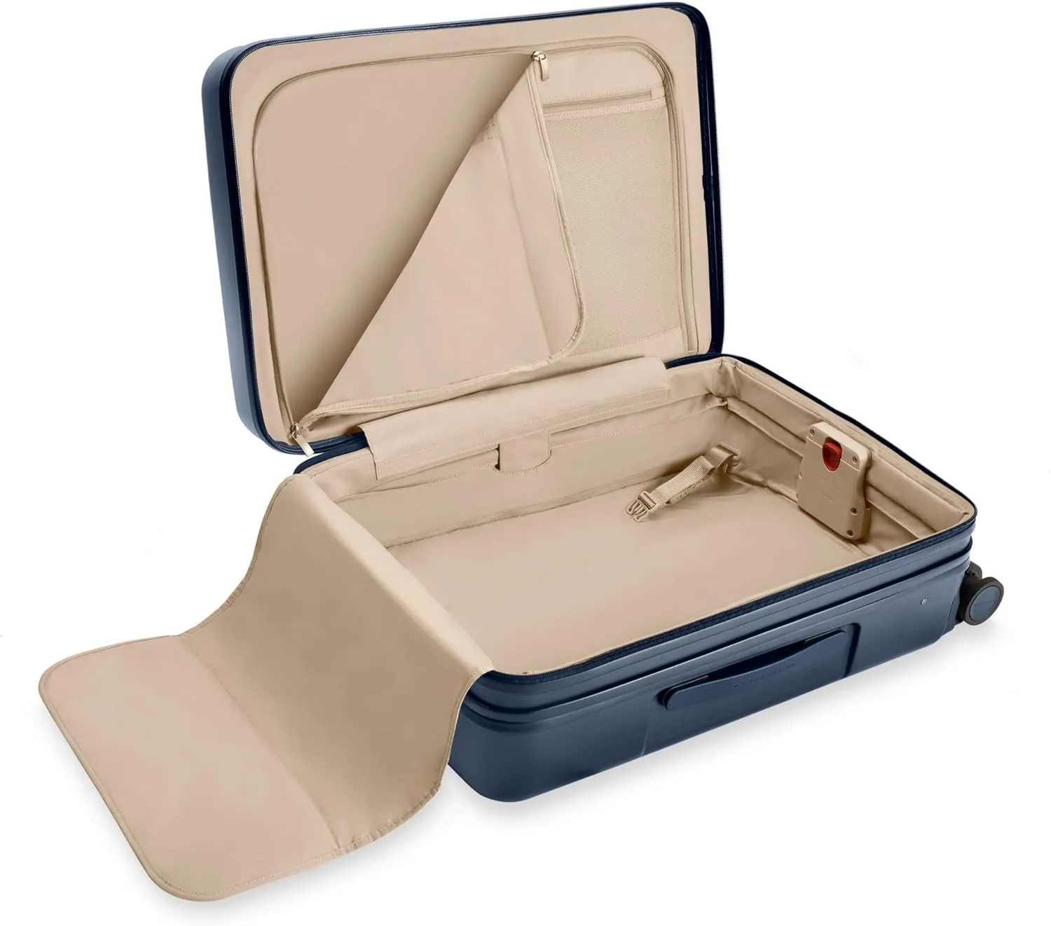 Briggs & Riley 27" Medium Expandable Spinner - Checked Luggage for Travel, Suitcases with Wheels, Hardside Rolling Bag for Men & Women, Self-Repairing Zipper - Sympatico Collection, Navy