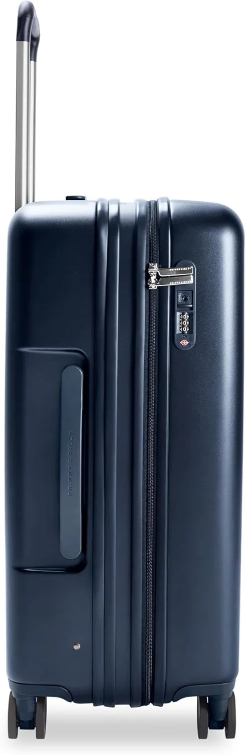 Briggs & Riley 27" Medium Expandable Spinner - Checked Luggage for Travel, Suitcases with Wheels, Hardside Rolling Bag for Men & Women, Self-Repairing Zipper - Sympatico Collection, Navy