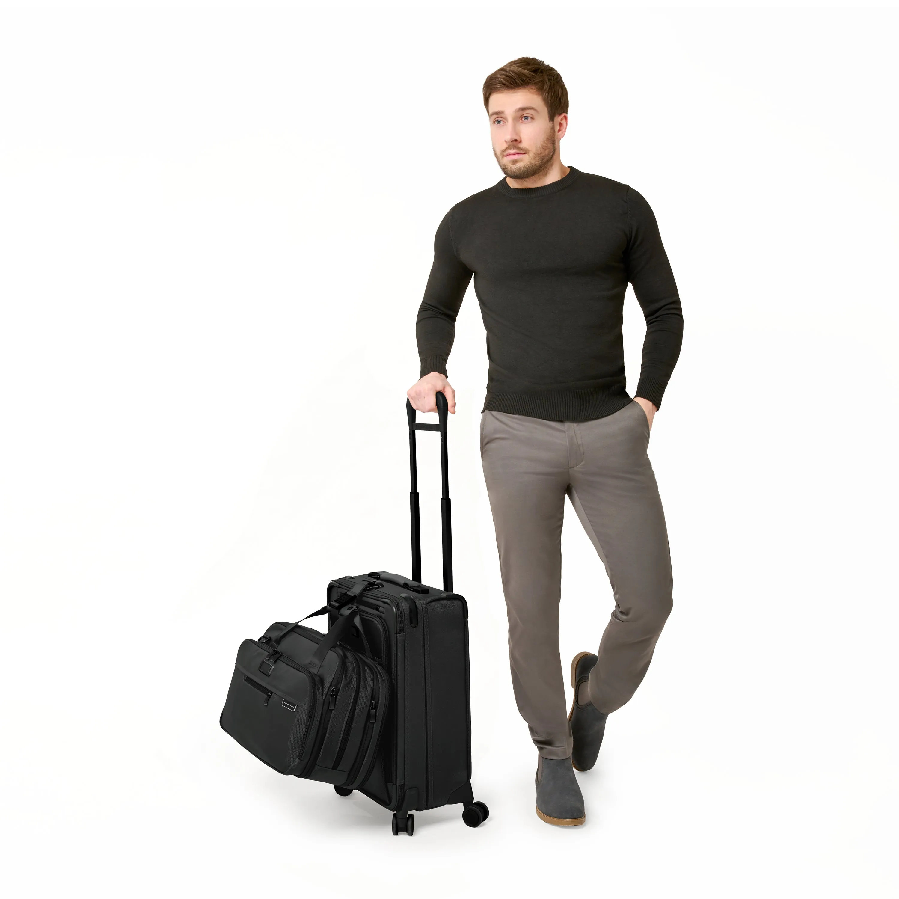 Briggs & Riley Baseline Essential 22" Carry-On Softside Spinner with Suiter (Free Monogram)- BLU122CXSP