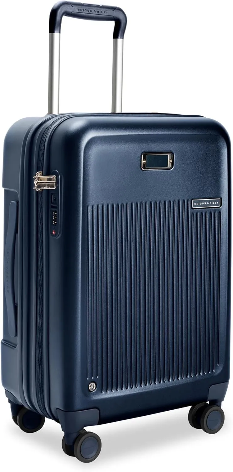 Briggs & Riley Essential 22" Carry On Expandable Spinner - Luggage for Travel, Suitcases with Wheels, Hardside Rolling Bag for Men & Women, Self-Repairing Zipper - Sympatico Collection, Navy