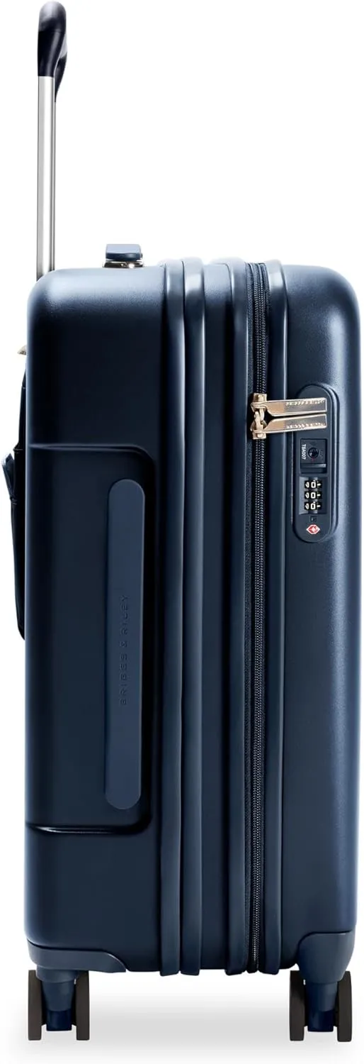 Briggs & Riley Essential 22" Carry On Expandable Spinner - Luggage for Travel, Suitcases with Wheels, Hardside Rolling Bag for Men & Women, Self-Repairing Zipper - Sympatico Collection, Navy