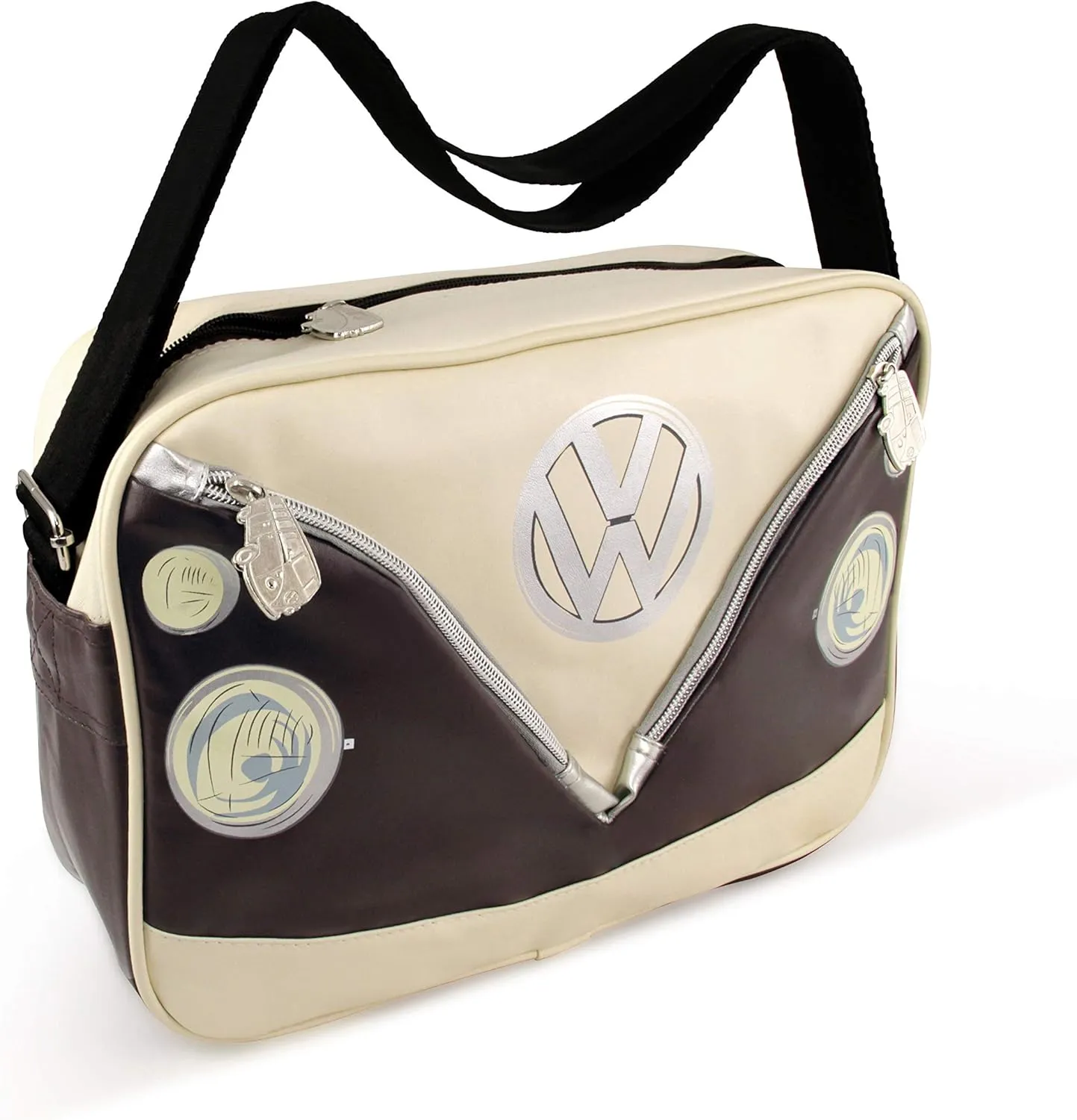 BRISA VW Collection - Volkswagen Shoulder Travel Messenger Bag with VW T1 Bus Campervan Motif