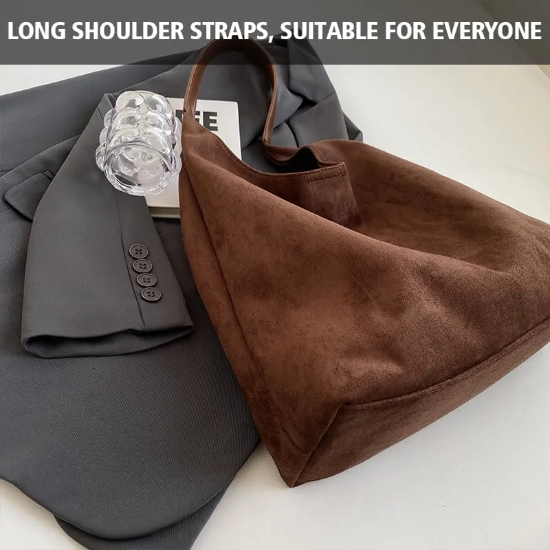 Brown Suede Bags for Women 2024 New Brown Suede Tote Bag for Women Suede Bag Brown Suede Purse Bag
