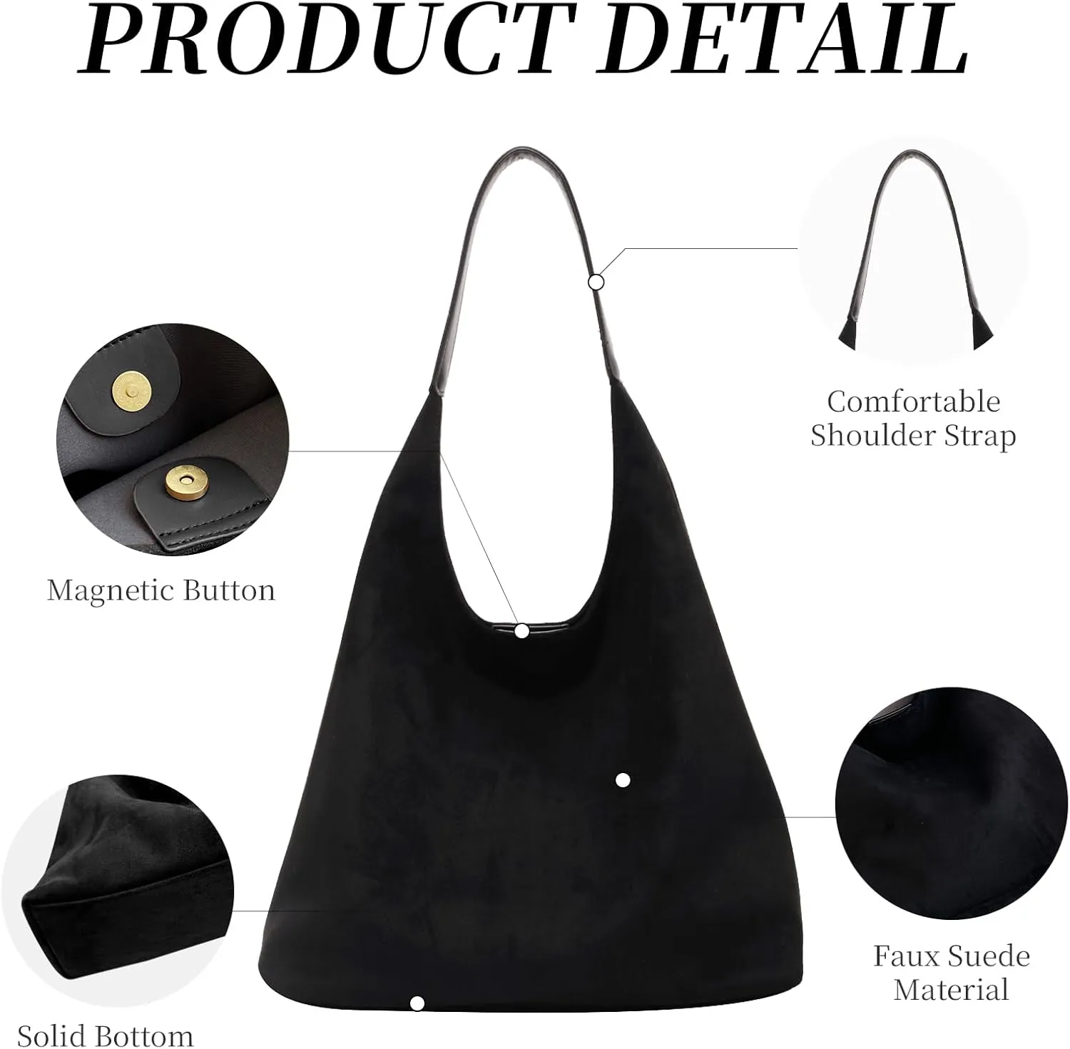 Brown Suede Bags for Women 2025 Suede Tote Bag Retro Suede Slouchy Bag Brown Suede Women's Shoulder Bag