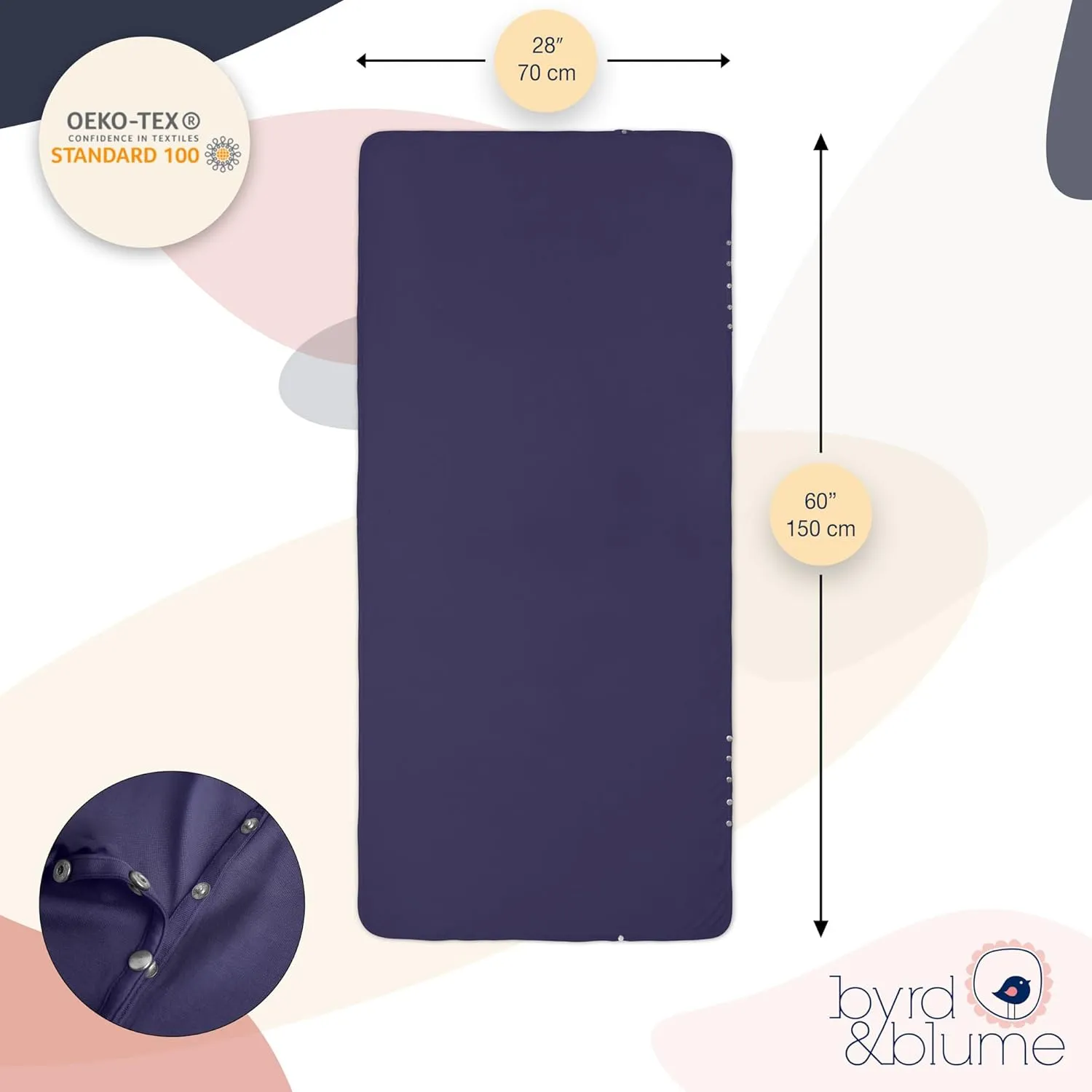 Byrd & Blume Maternity Nursing Cover Breathable Lightweight Breastfeeding Cover Wrap Shawl Scarf Poncho Full 360 (Navy, One Size)