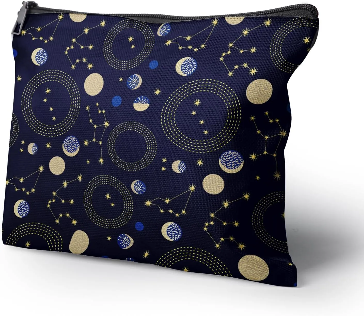 Cafl Zodiac Sky Makeup Bag Retro Travel Large Astrological Cosmetic Bag Organizer toiletry Essentials Jewelry Skincare Zipper Bag For Women -10×8 inch
