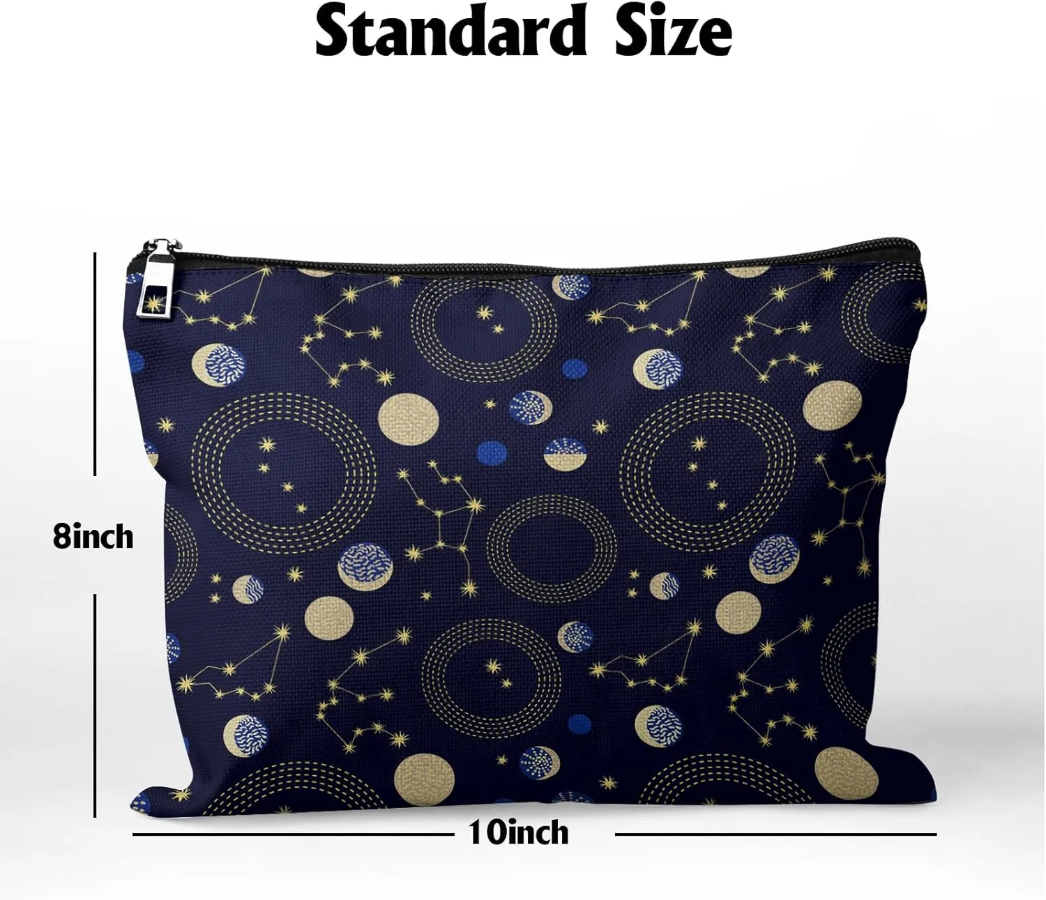 Cafl Zodiac Sky Makeup Bag Retro Travel Large Astrological Cosmetic Bag Organizer toiletry Essentials Jewelry Skincare Zipper Bag For Women -10×8 inch
