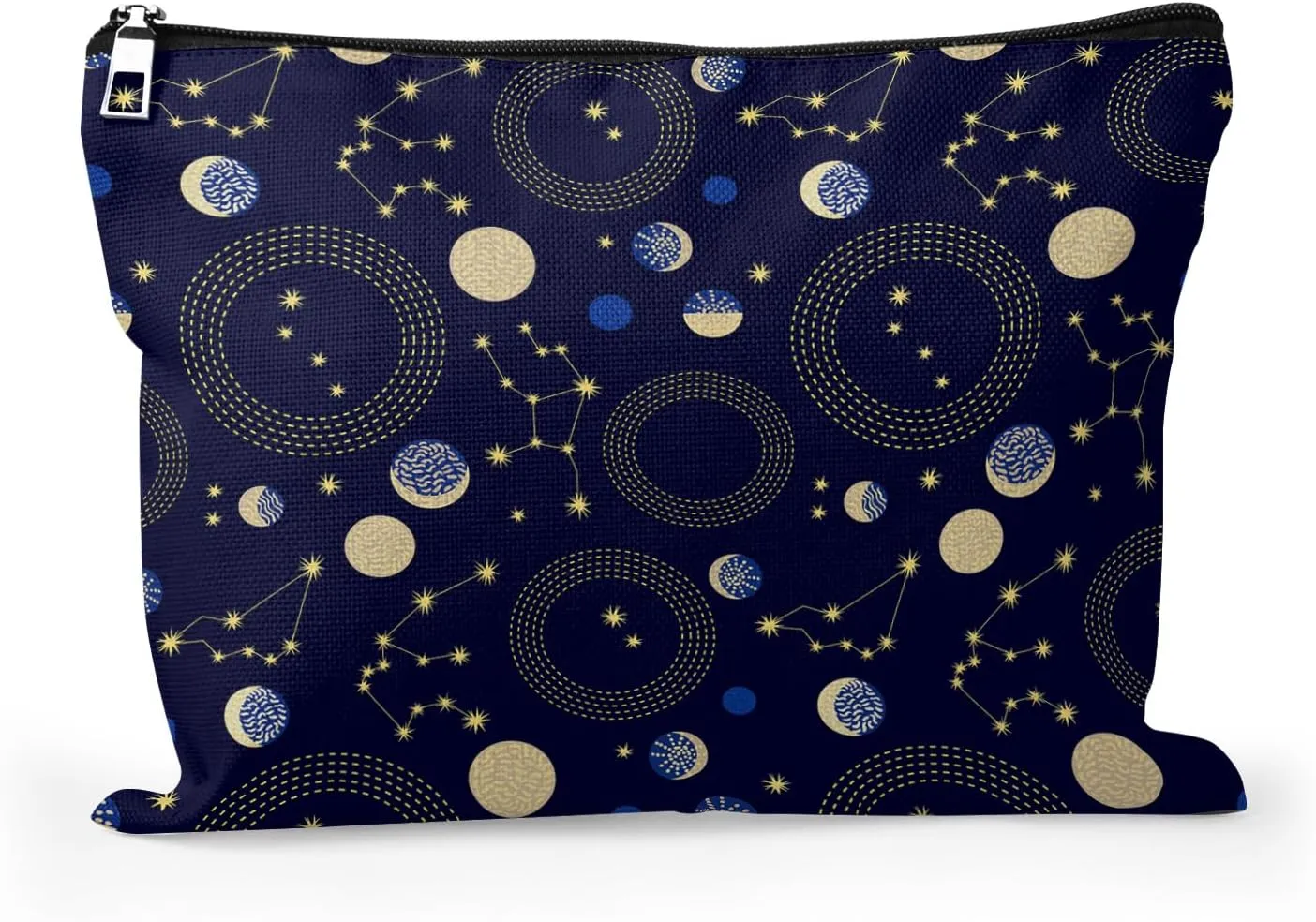 Cafl Zodiac Sky Makeup Bag Retro Travel Large Astrological Cosmetic Bag Organizer toiletry Essentials Jewelry Skincare Zipper Bag For Women -10×8 inch