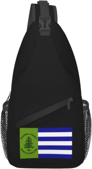 Caldwell County Flag Crossbody Bags For Women Men Chest Backpack Gym Shoulder Bag Travel Outdoor Sports Casual Crossbody Bags
