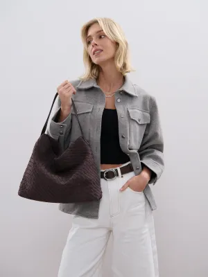 Calla Woven Handbag in Brown