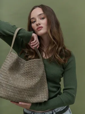 Calla Woven Handbag in Olive