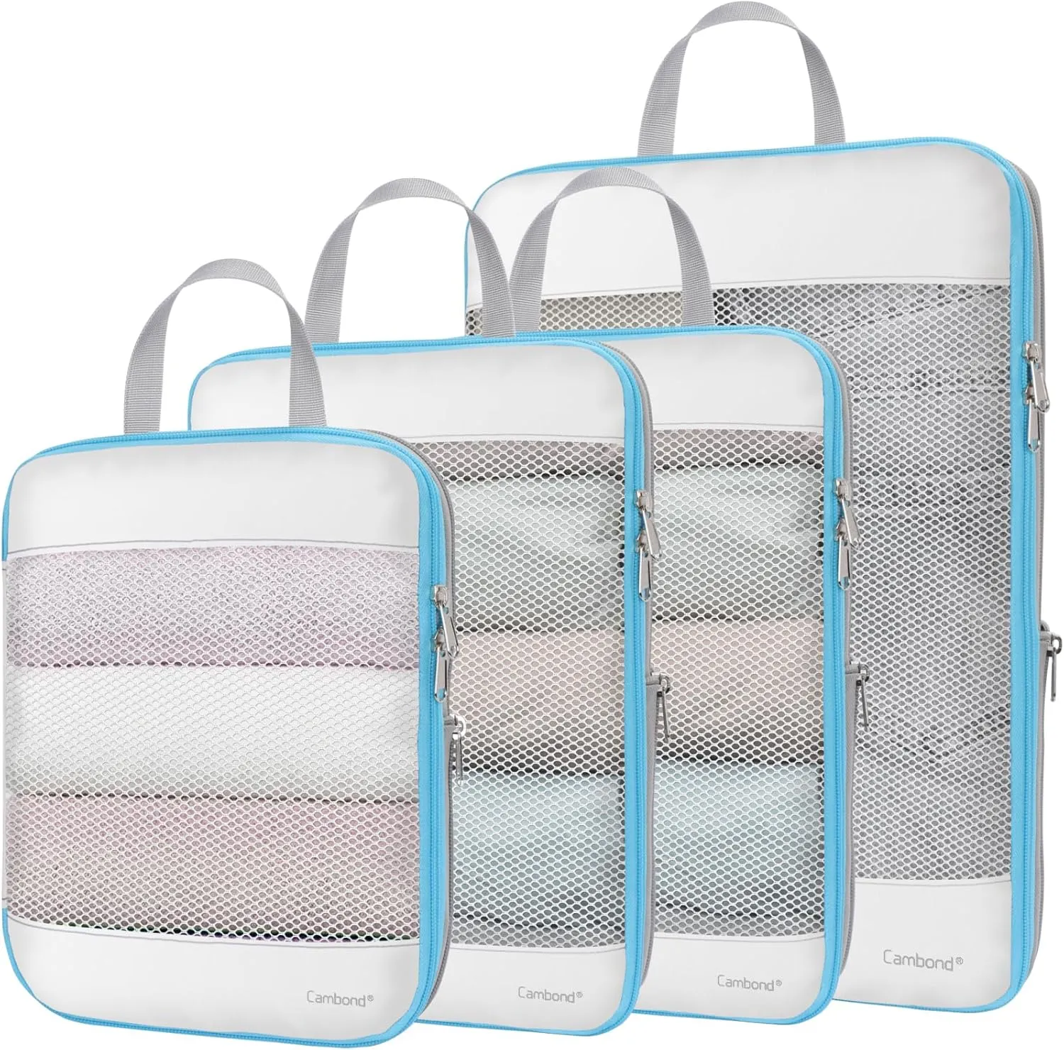 Cambond Mesh Compression Packing Cubes Travel - Space Saving Packing Cubes for Travel Women, Lightweight Compression Cubes for Travel Bags Luggage Packing Organizer for Suitcases