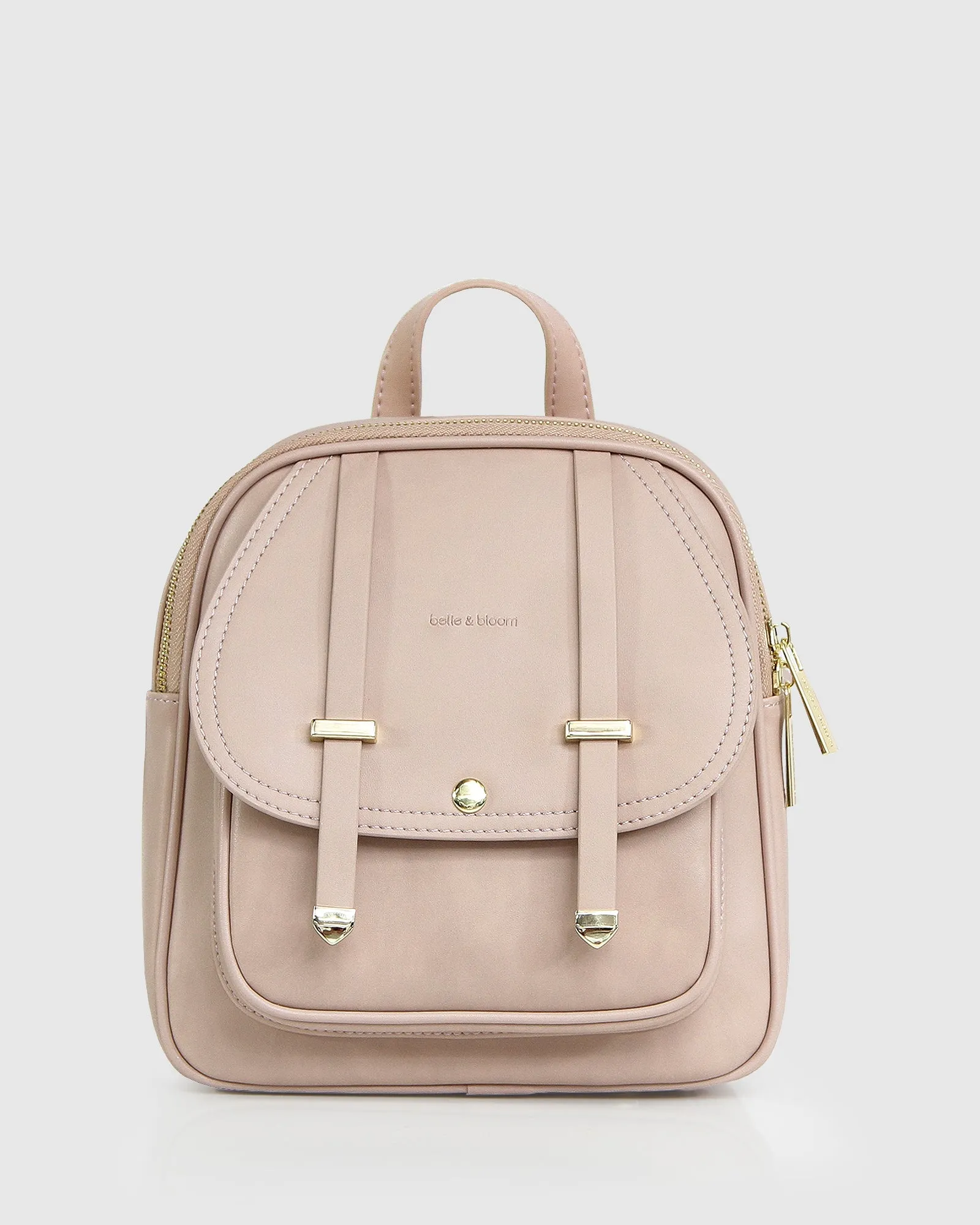 Camila Leather Backpack - Dusty Pink