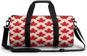 Canada Maple Leaf Pattern Lightweight Gym Bag for Men Women Travel Duffel Bag Sports Workout Bag with Adjustable Strap